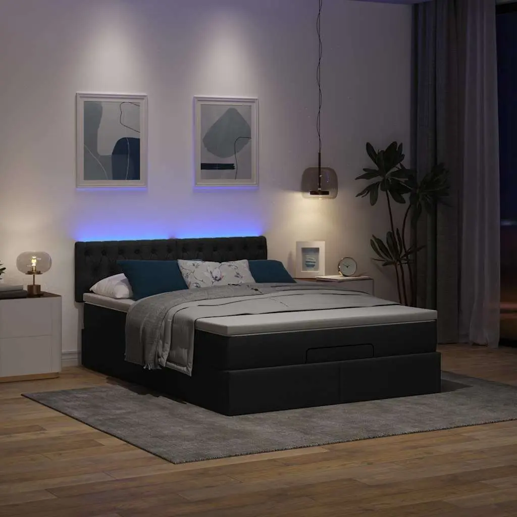 Double Ottoman Bed with Integrated Lighting