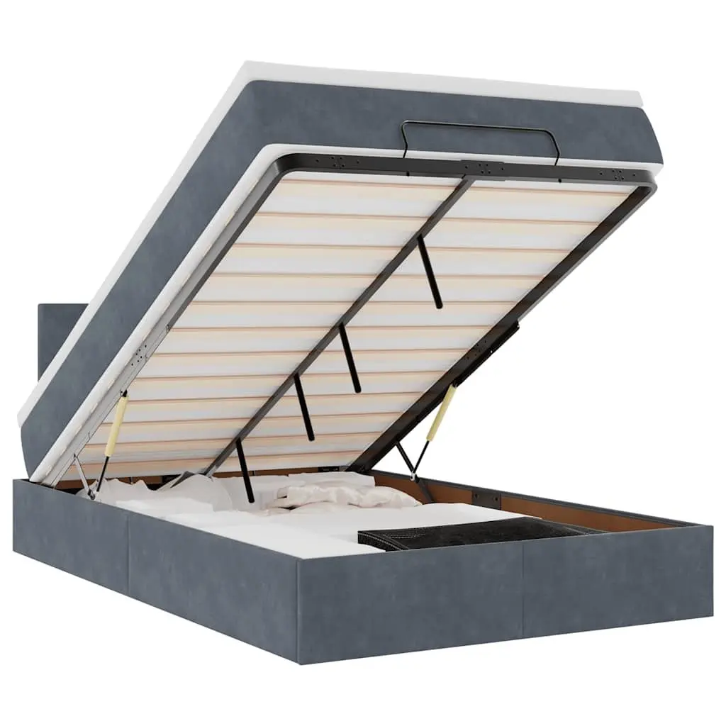 King Single Ottoman Bed with Storage and LED Lights