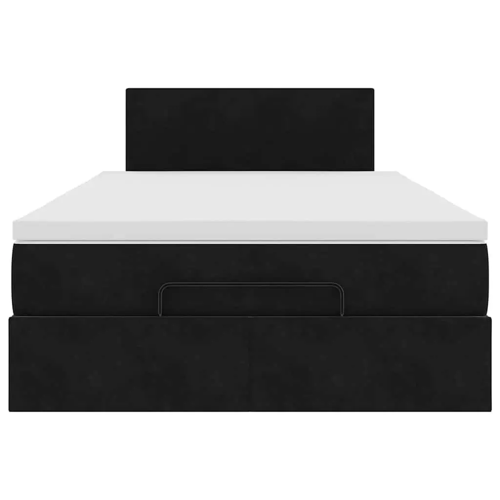 Ottoman Bed with Pocket Spring Mattress and LED Lights Storage Black King Single