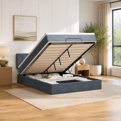 Discover Your New Double Ottoman Bed with LED and Storage