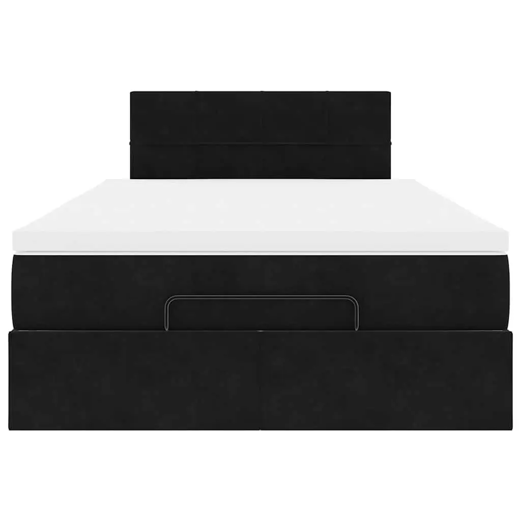 Ottoman Bed King Single with Pocket Spring Mattress Hydraulic Lift Storage LED Lights Black