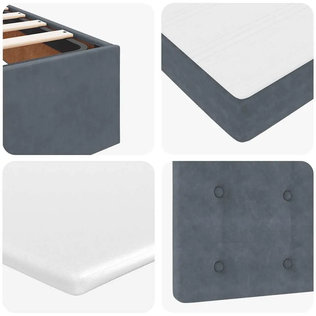 Grey Velvet Ottoman Bed with Storage Options
