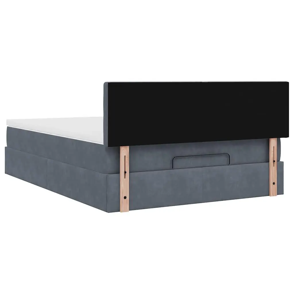 Grey Velvet Ottoman Bed with Storage Options