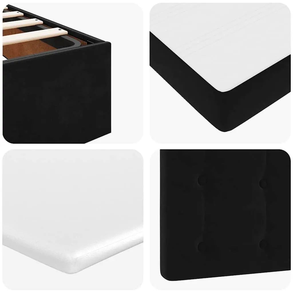 Ottoman Bed with Pocket Spring Mattress Hydraulic Lift Under-Bed Storage Black