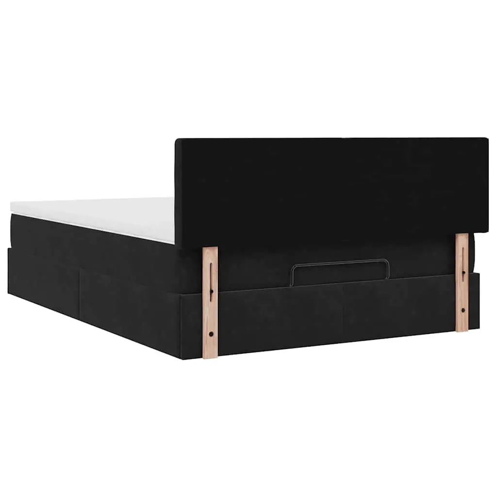 Ottoman Bed with Pocket Spring Mattress Hydraulic Lift Under-Bed Storage Black