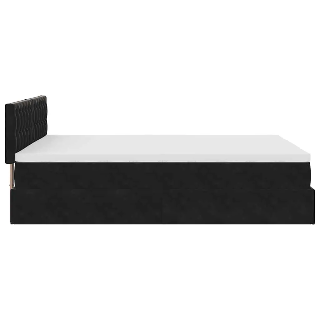 Ottoman Bed with Pocket Spring Mattress Hydraulic Lift Under-Bed Storage Black