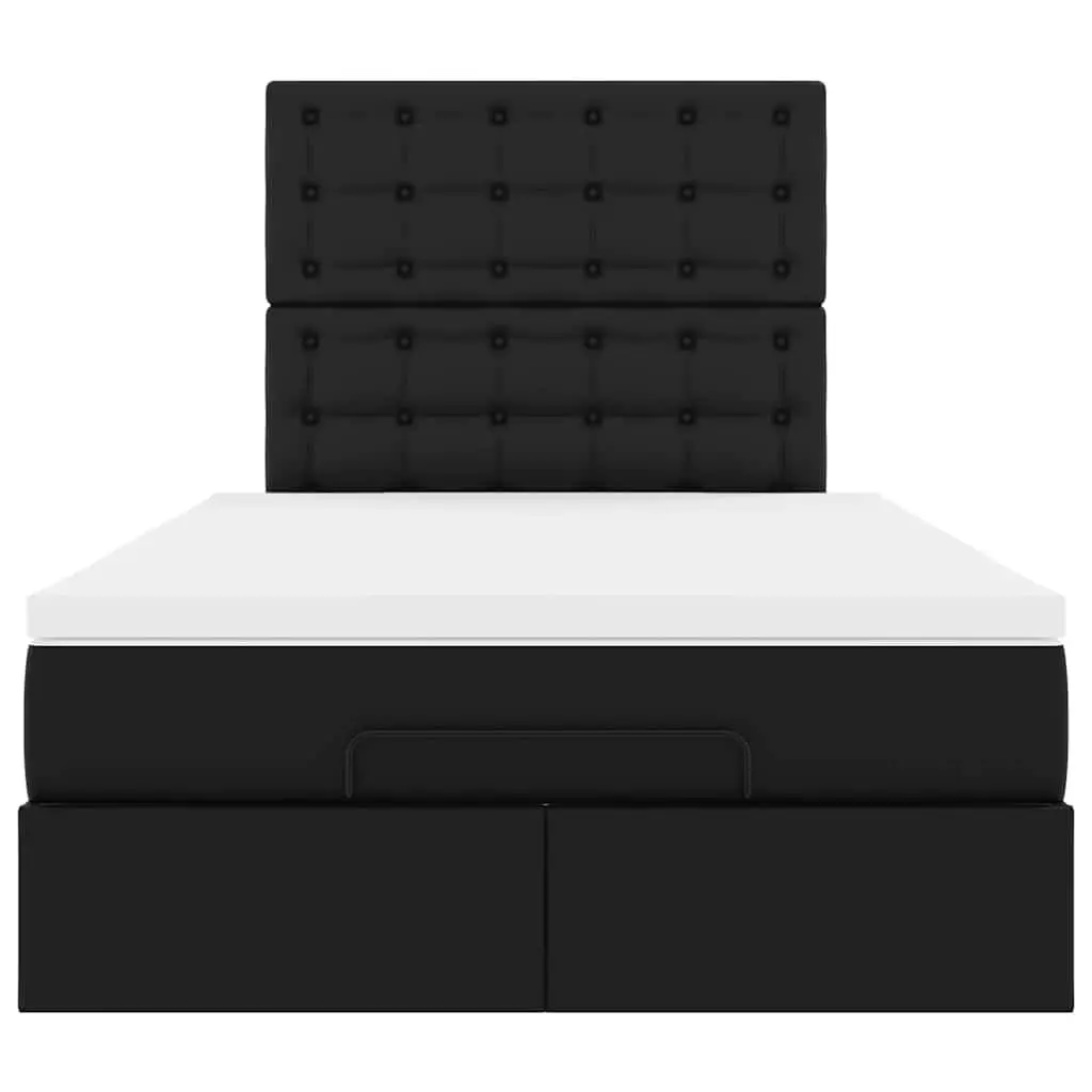 King Single Ottoman Bed Frame with Pocket Spring Mattress Hydraulic Lift Storage Black