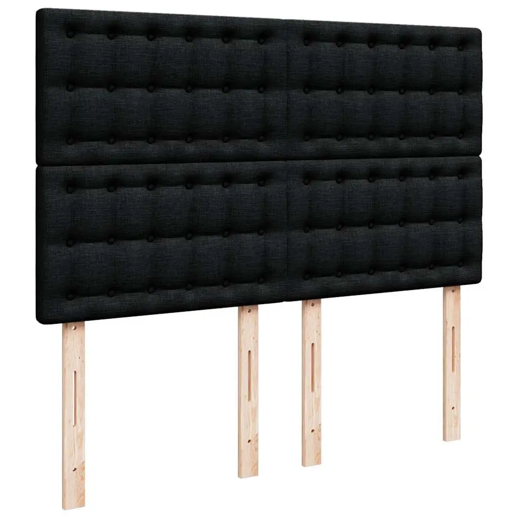 Double Bed with Hydraulic Lift Storage Pocket Spring Mattress Black Fabric