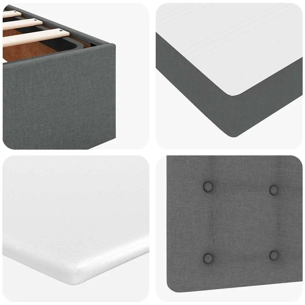 Ottoman Bed with Mattress Grey Fabric Queen Size Storage Lift Hydraulic Frame