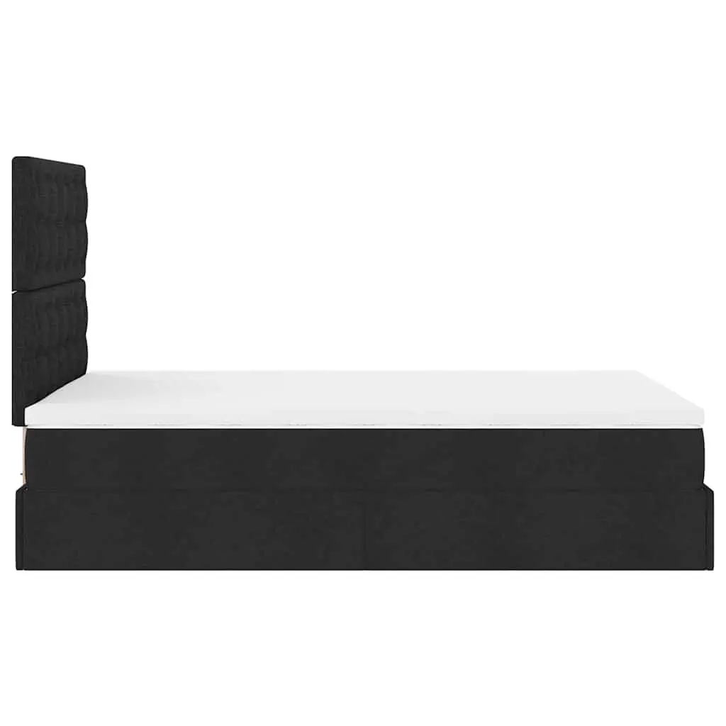 Ottoman Bed with Mattress Hydraulic Lift Mechanism King Single Black Fabric