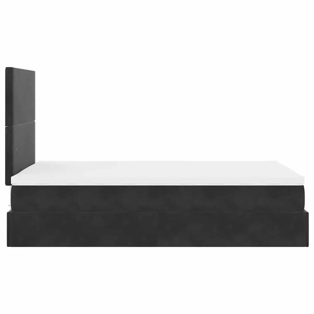 Storage Ottoman Bed King Single with Velvet Cover and Pocket Spring Mattress