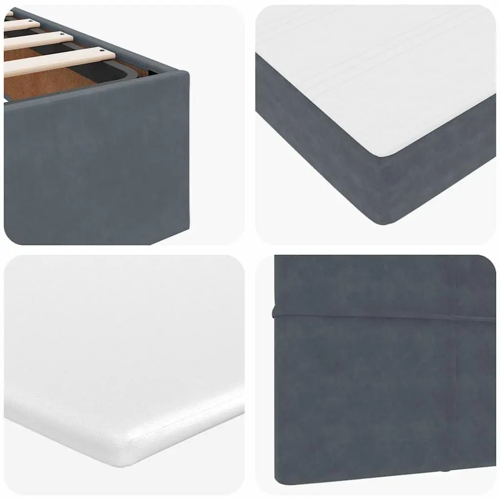 Ottoman Storage Bed Queen with Pocket Spring Mattress Grey Velvet Upholstered