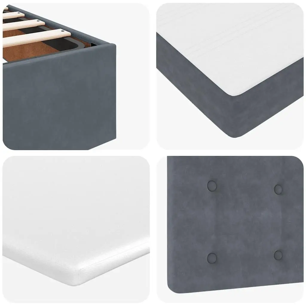 Queen Ottoman Bed with Hydraulic Lift Storage Grey Velvet Pocket Spring Mattress