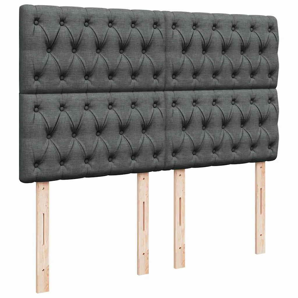 Ottoman Bed with Pocket Spring Mattress and LED Lights Queen Grey Fabric