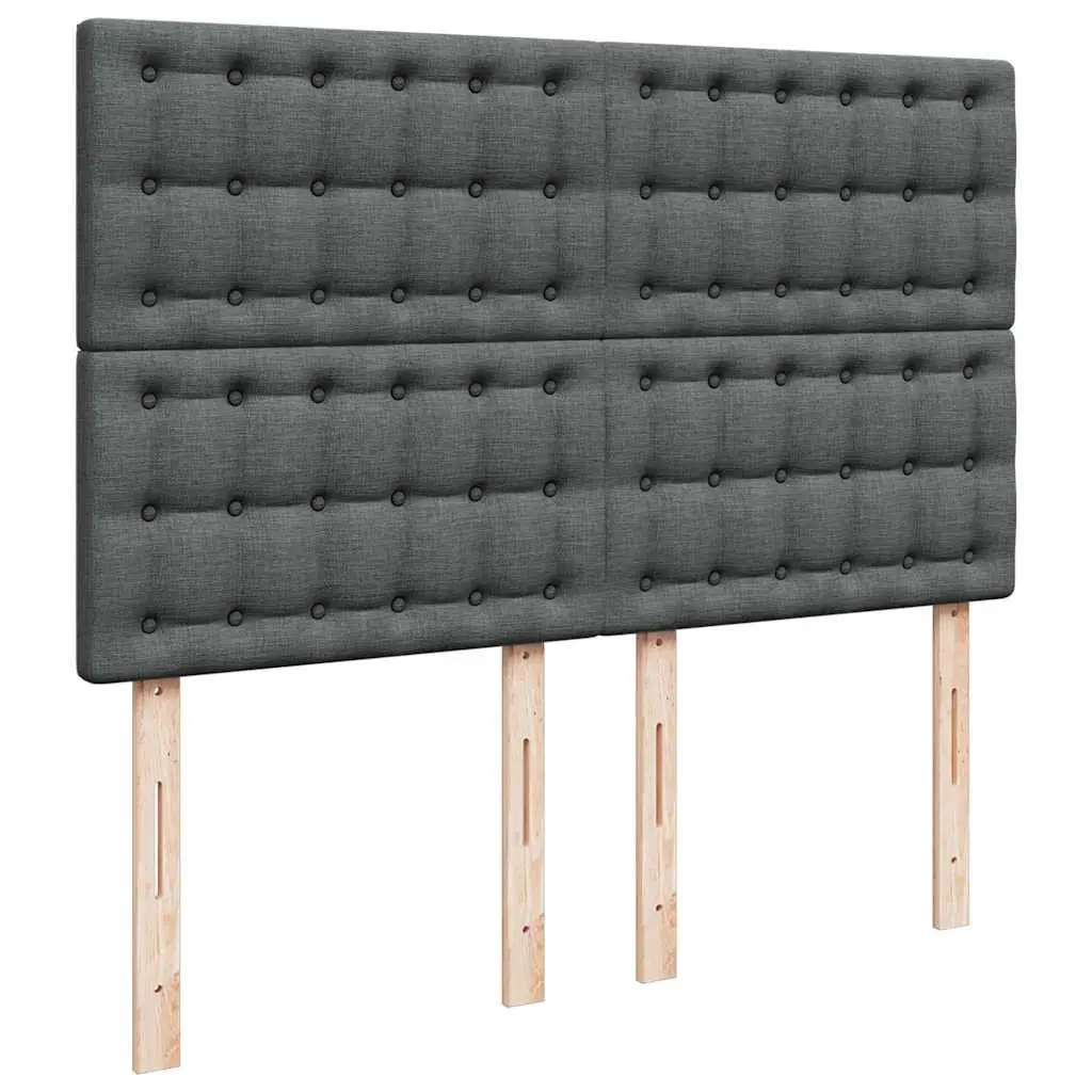Ottoman Bed with Pocket Spring Mattress LED Lights Storage Queen Grey Fabric