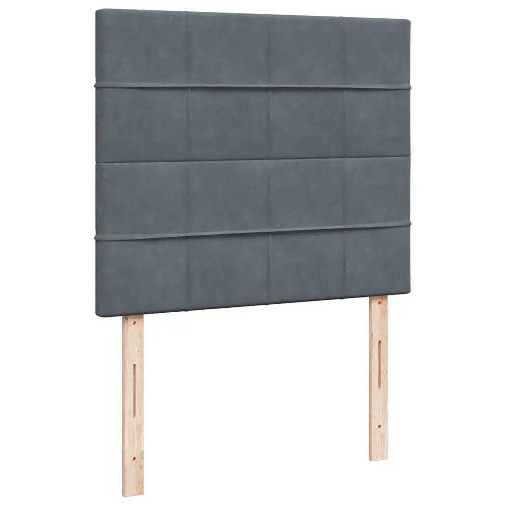 Ottoman Storage Bed King Single Grey Velvet with Pocket Spring Mattresses LED