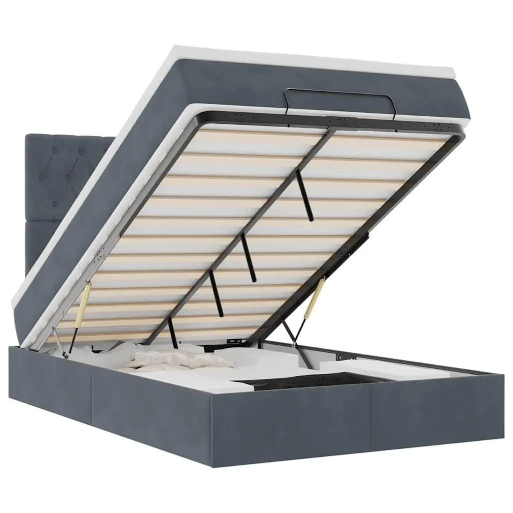 King Single Ottoman Bed with Storage & LED Lights