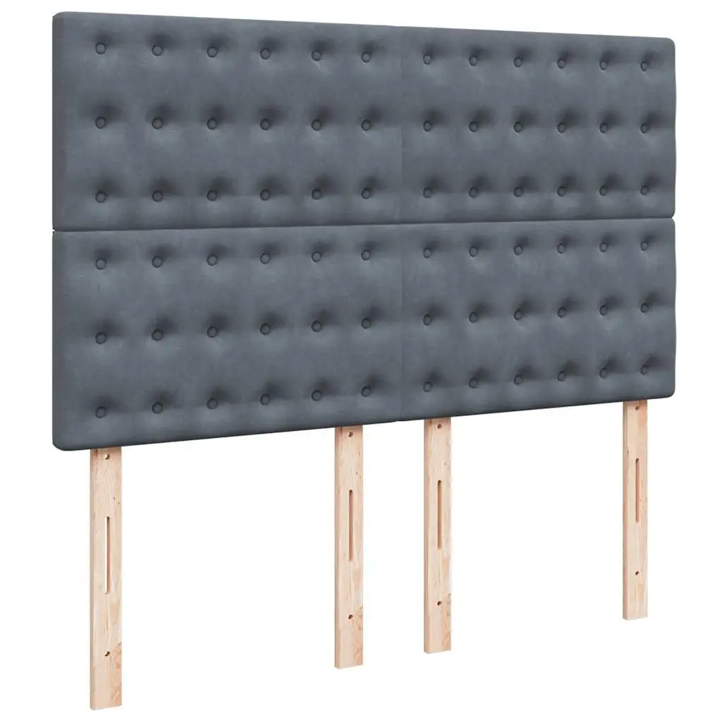 Ottoman Bed Queen with Pocket Spring Mattress Topper Hydraulic Lift Storage LED Lights Grey Velvet