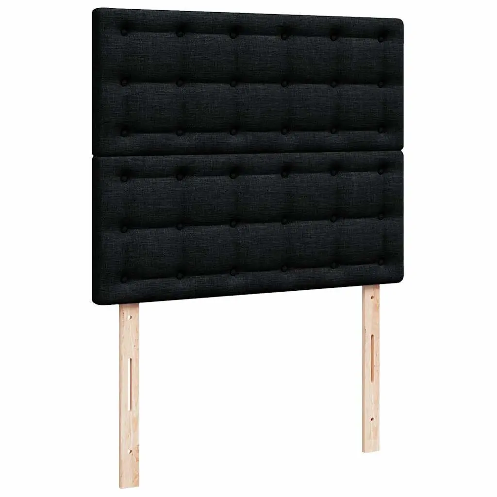 Ottoman Bed with Pocket Spring Mattress and LED Lights King Single Black Velvet