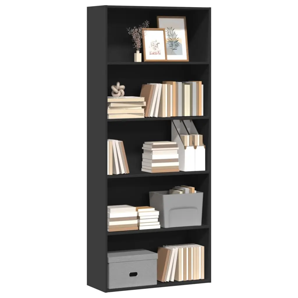 Book Cabinet Black 80x30x189cm Bookcase Storage Shelf Room Divider 5
