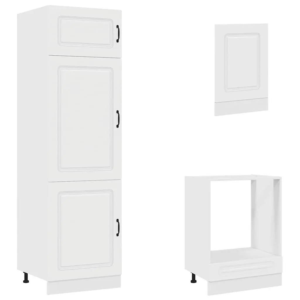 7 Piece Kitchen Cabinet Set White Engineered Wood Storage Furniture