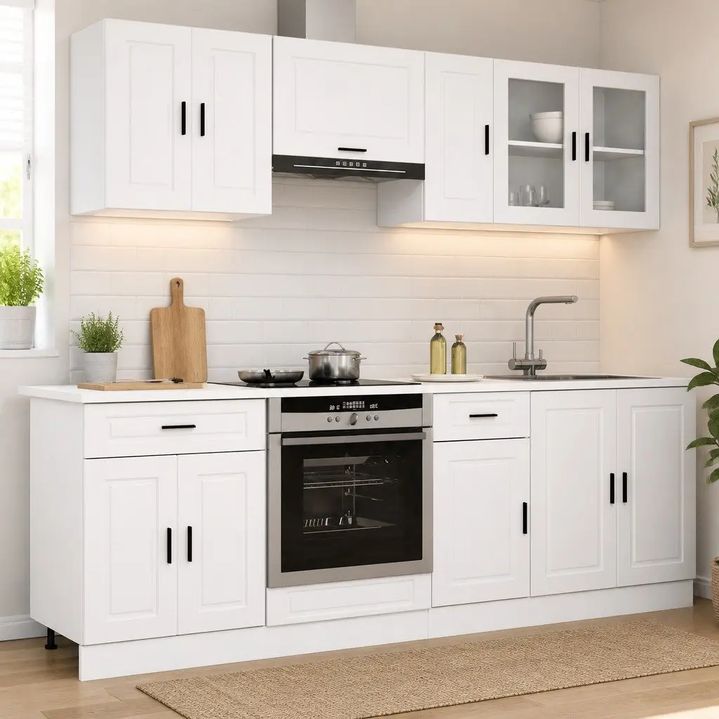 8-Piece Kitchen Cabinet Set in White