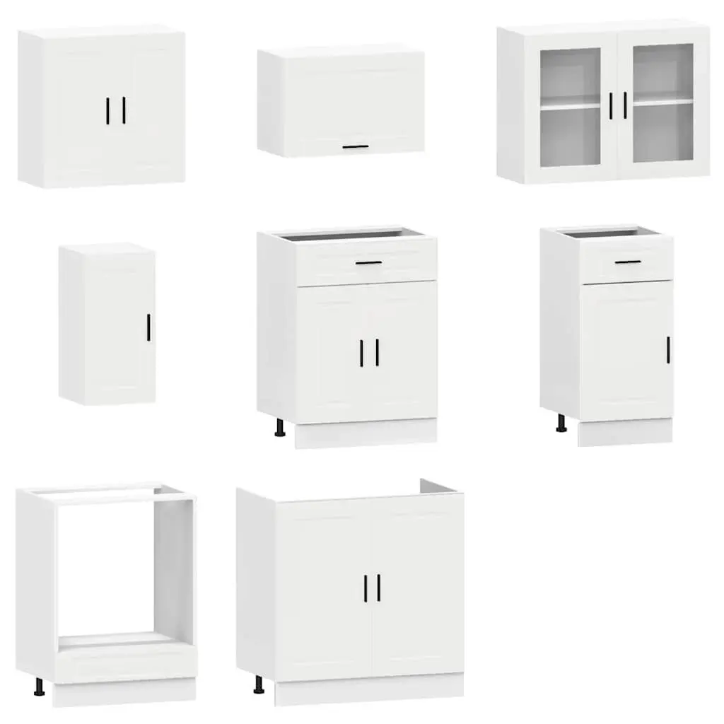 8-Piece Kitchen Cabinet Set in White