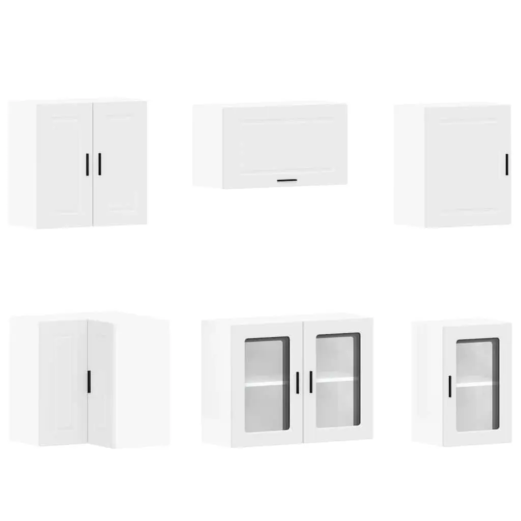 11 Piece Kitchen Cabinet Set White Engineered Wood Storage Furniture