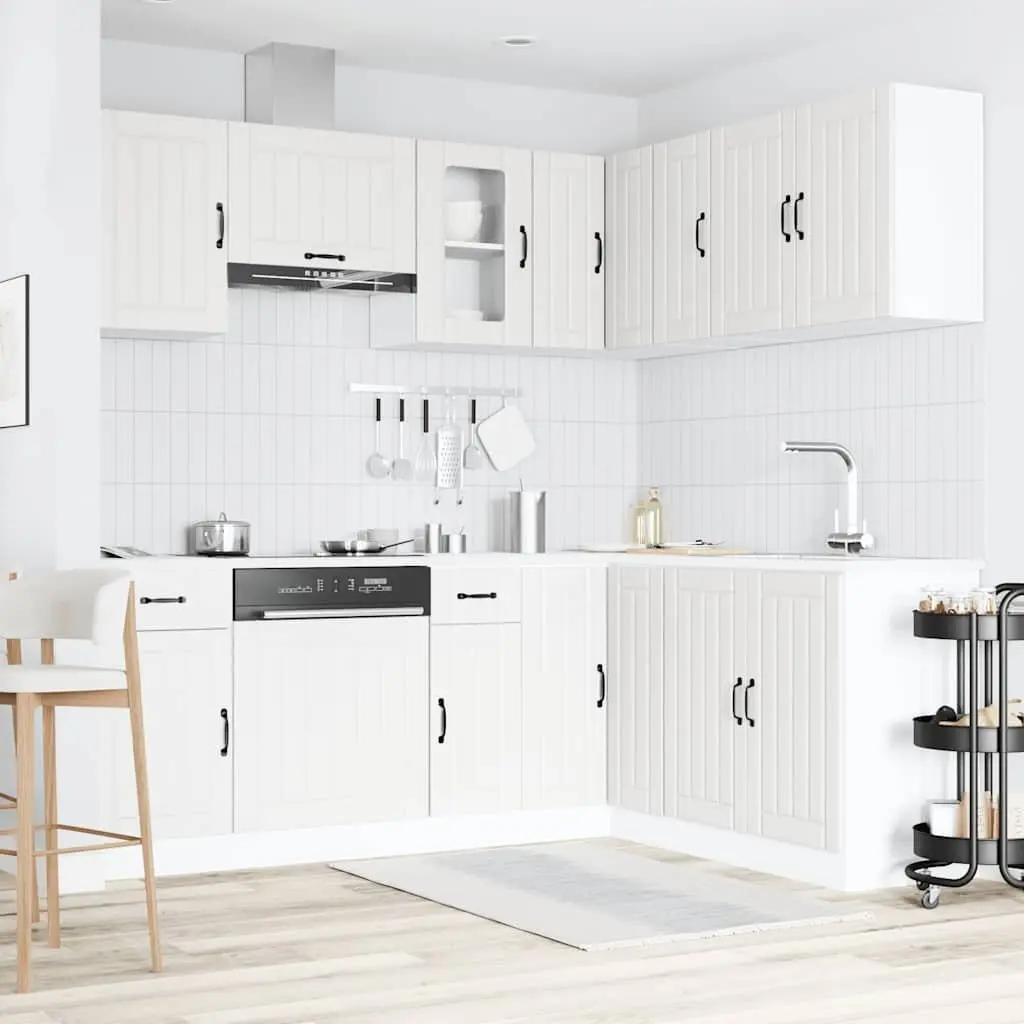 11 Piece Kitchen Storage Cabinet Set Engineered Wood White Space Optimisation Furniture