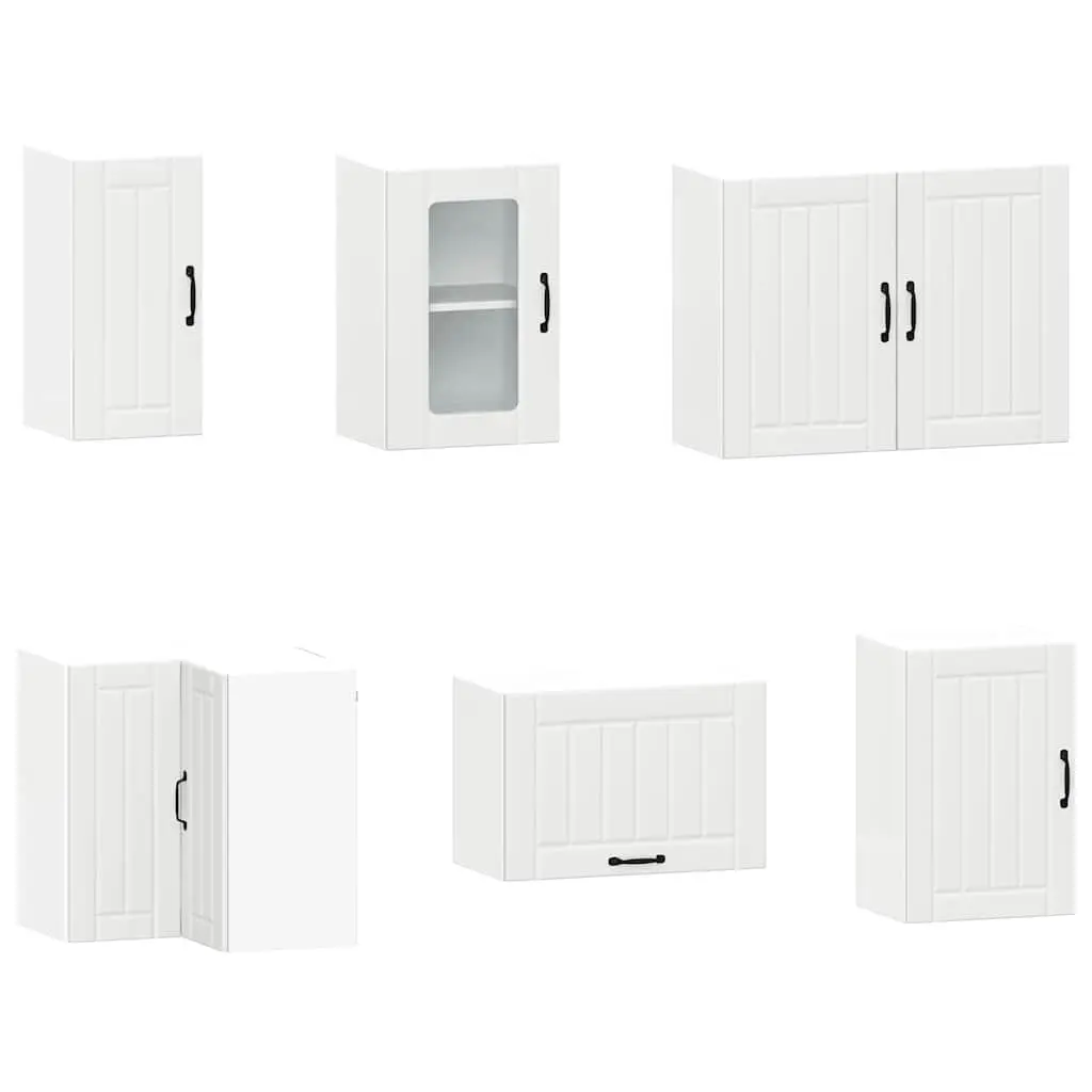 11 Piece Kitchen Storage Cabinet Set Engineered Wood White Space Optimisation Furniture