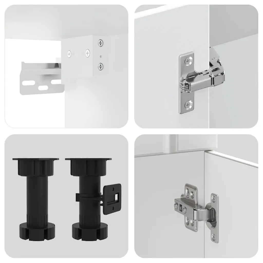 11 Piece Kitchen Storage Cabinet Set Engineered Wood White Space Optimisation Furniture