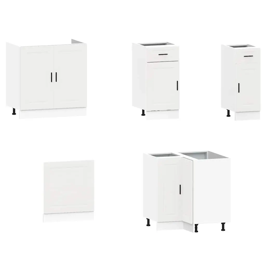 11-Piece Kitchen Cabinet Set White Storage Engineered Wood Adjustable Feet
