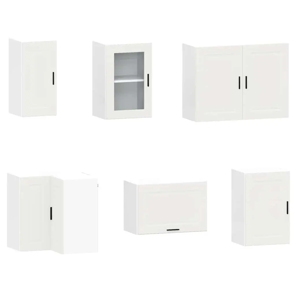 11-Piece Kitchen Cabinet Set White Storage Engineered Wood Adjustable Feet