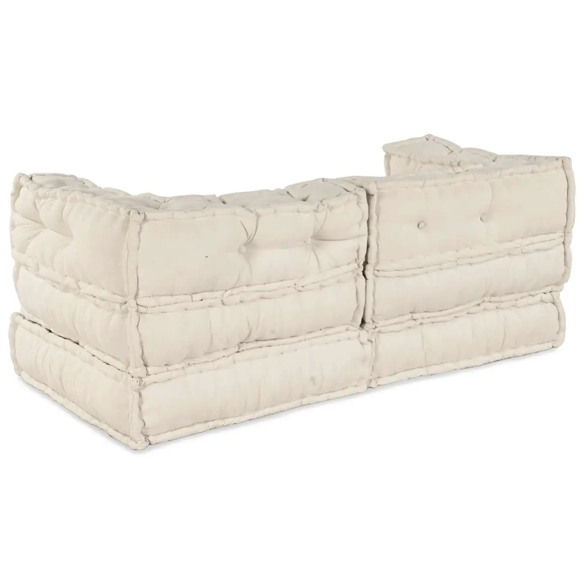 Modular Sofa Unit Cream 140 x 70 x 56 cm Fabric Lounge Indoor Outdoor