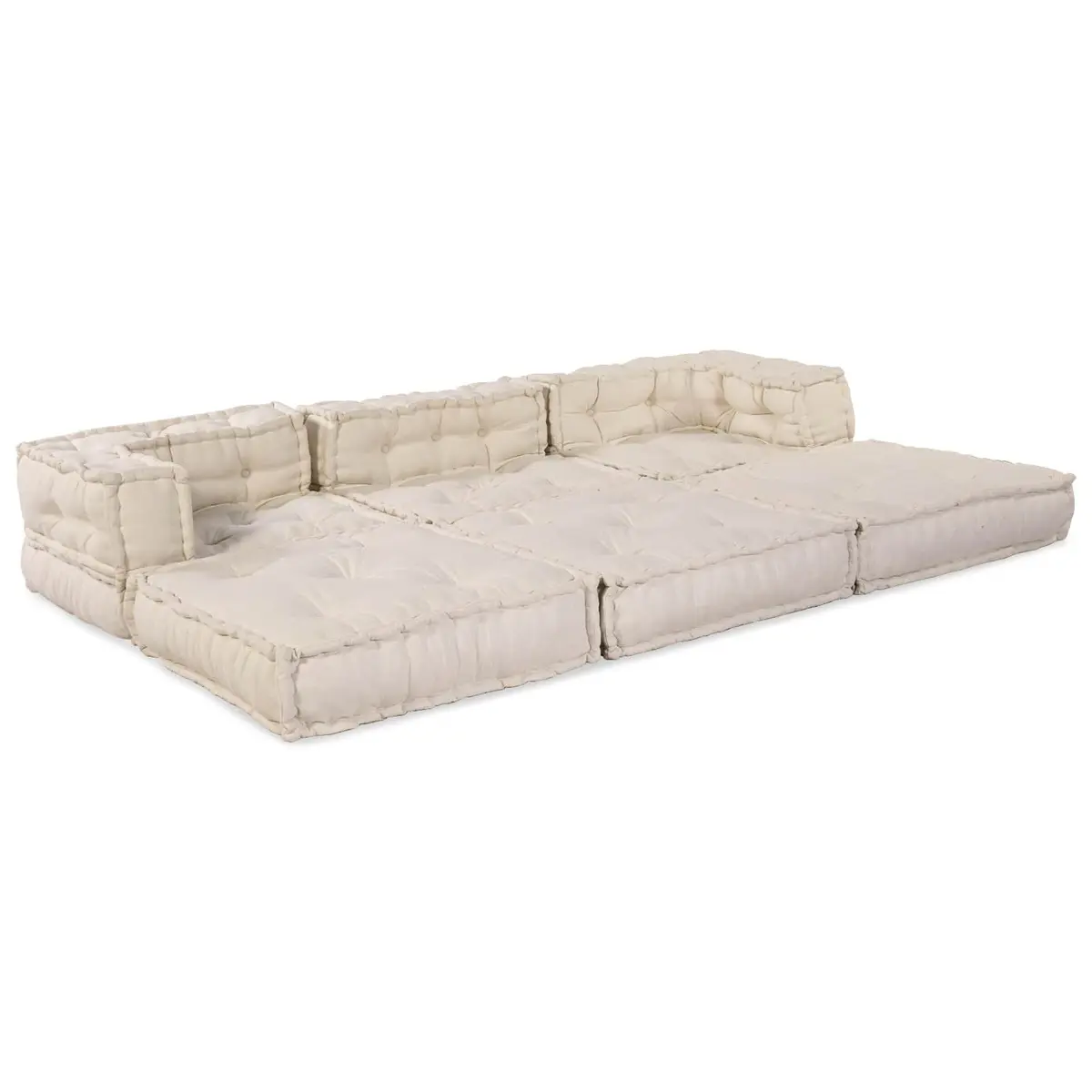 Modular Sofa Unit Fabric Cream 210 x 70 x 56 cm Indoor Outdoor