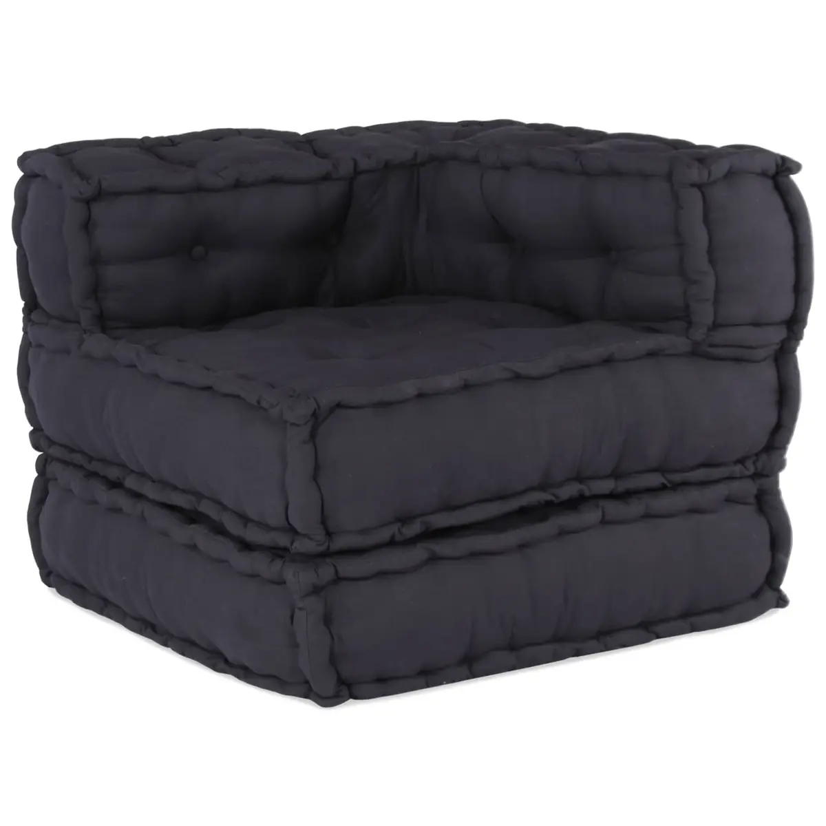 Modular Sofa Unit Fabric Anthracite 210 x 70 x 56 cm Indoor Outdoor Lounge Seat