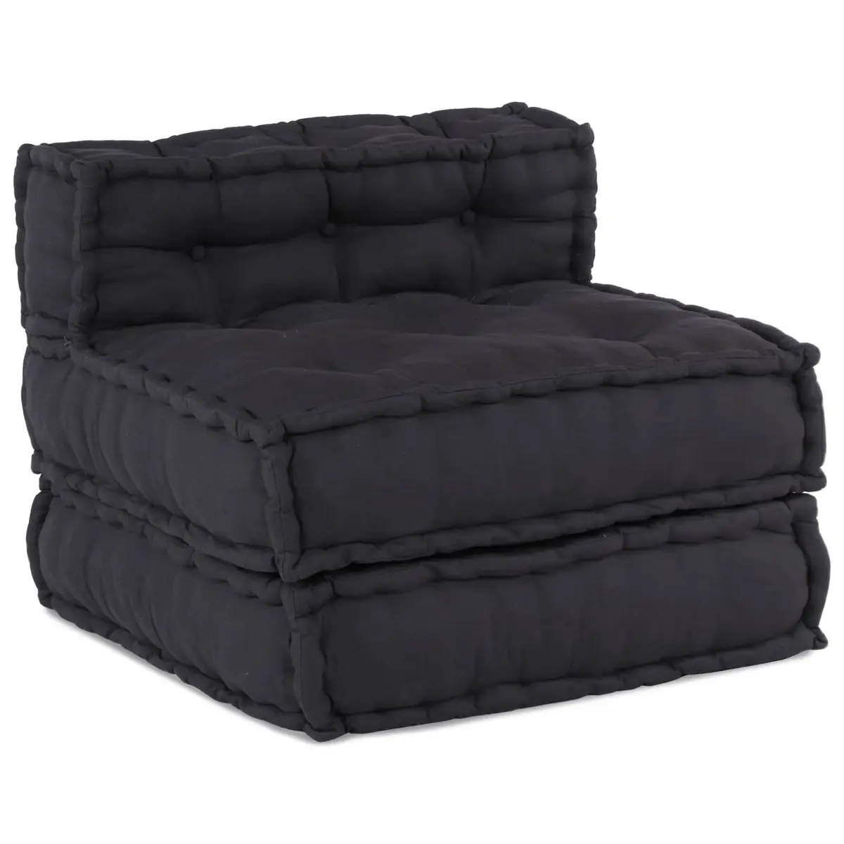 Modular Sofa Unit Fabric Anthracite 210 x 70 x 56 cm Indoor Outdoor Lounge Seat