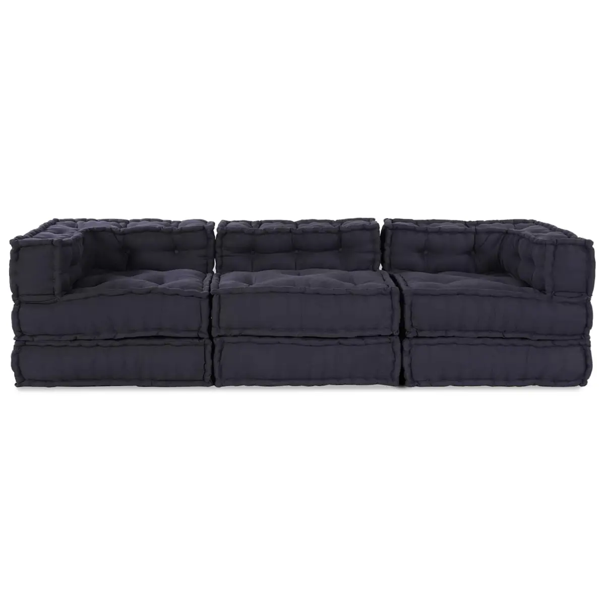 Modular Sofa Unit Fabric Anthracite 210 x 70 x 56 cm Indoor Outdoor Lounge Seat