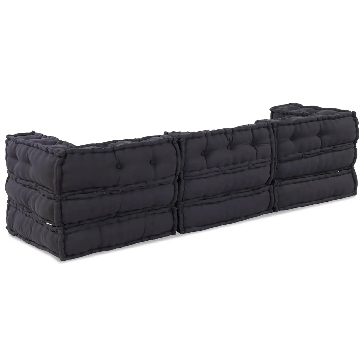 Modular Sofa Unit Fabric Anthracite 210 x 70 x 56 cm Indoor Outdoor Lounge Seat