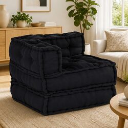 Modular Sofa Unit 4 Pieces Anthracite Fabric Cushions Indoor Outdoor Lounge