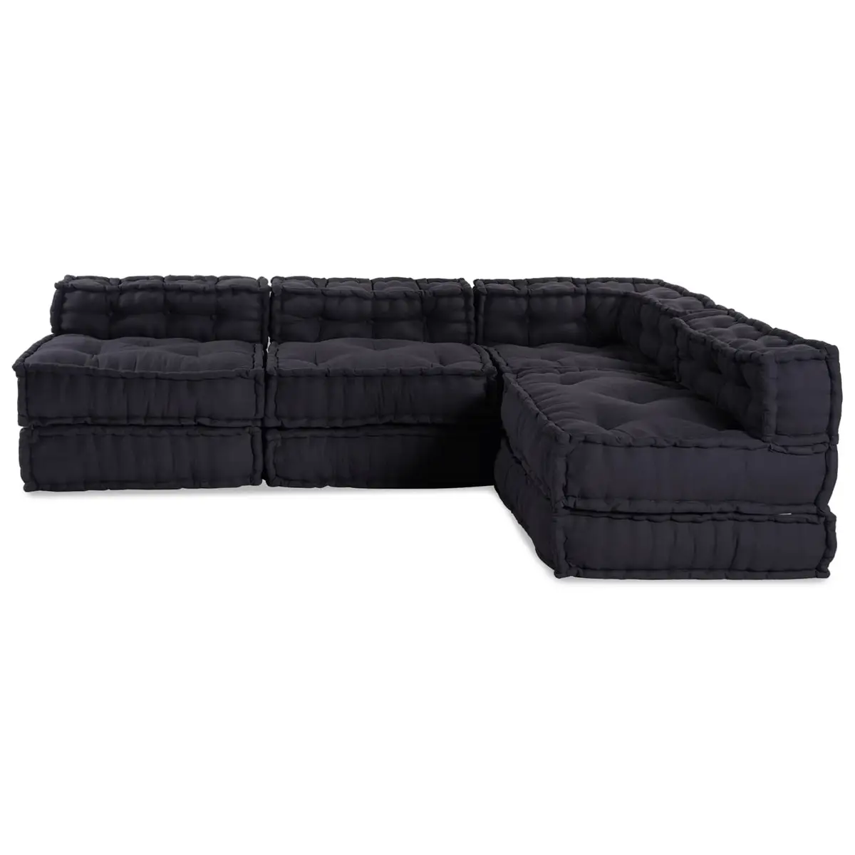 Modular Sofa Unit Fabric Anthracite 210 x 140 x 56 cm Indoor Outdoor Lounge