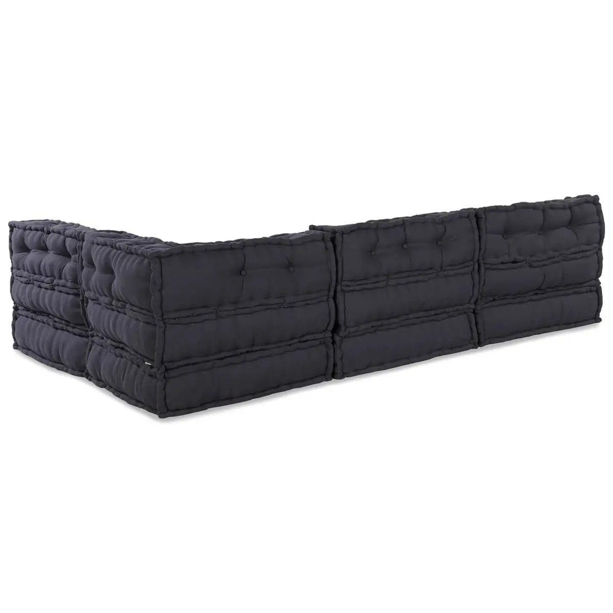 Modular Sofa Unit Fabric Anthracite 210 x 140 x 56 cm Indoor Outdoor Lounge