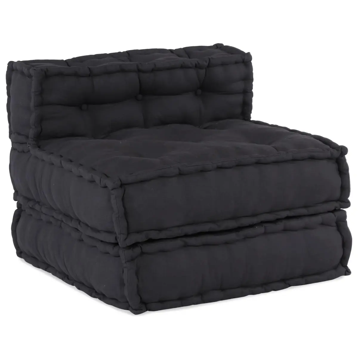 Anthracite Fabric Modular Sofa Unit Indoor Outdoor Lounge Seating 210x140x56cm