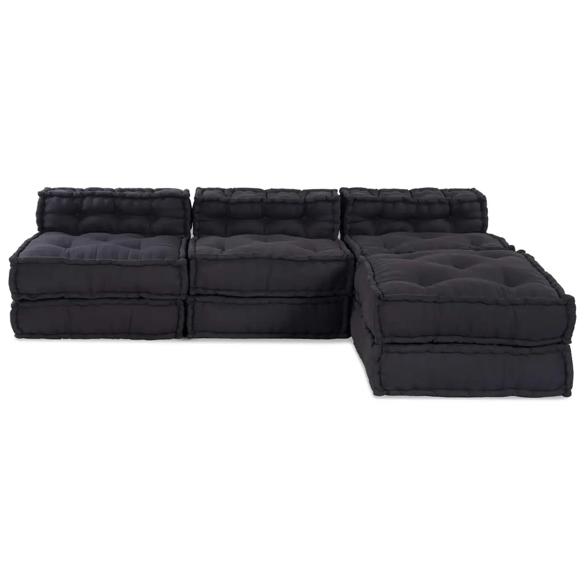 Anthracite Fabric Modular Sofa Unit Indoor Outdoor Lounge Seating 210x140x56cm