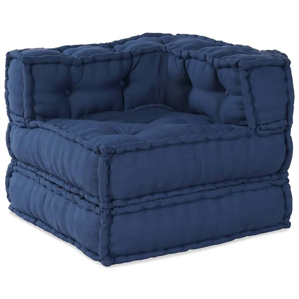 Modular Sofa Unit Blue Fabric 2 Pieces Indoor Outdoor Living Room Sectional