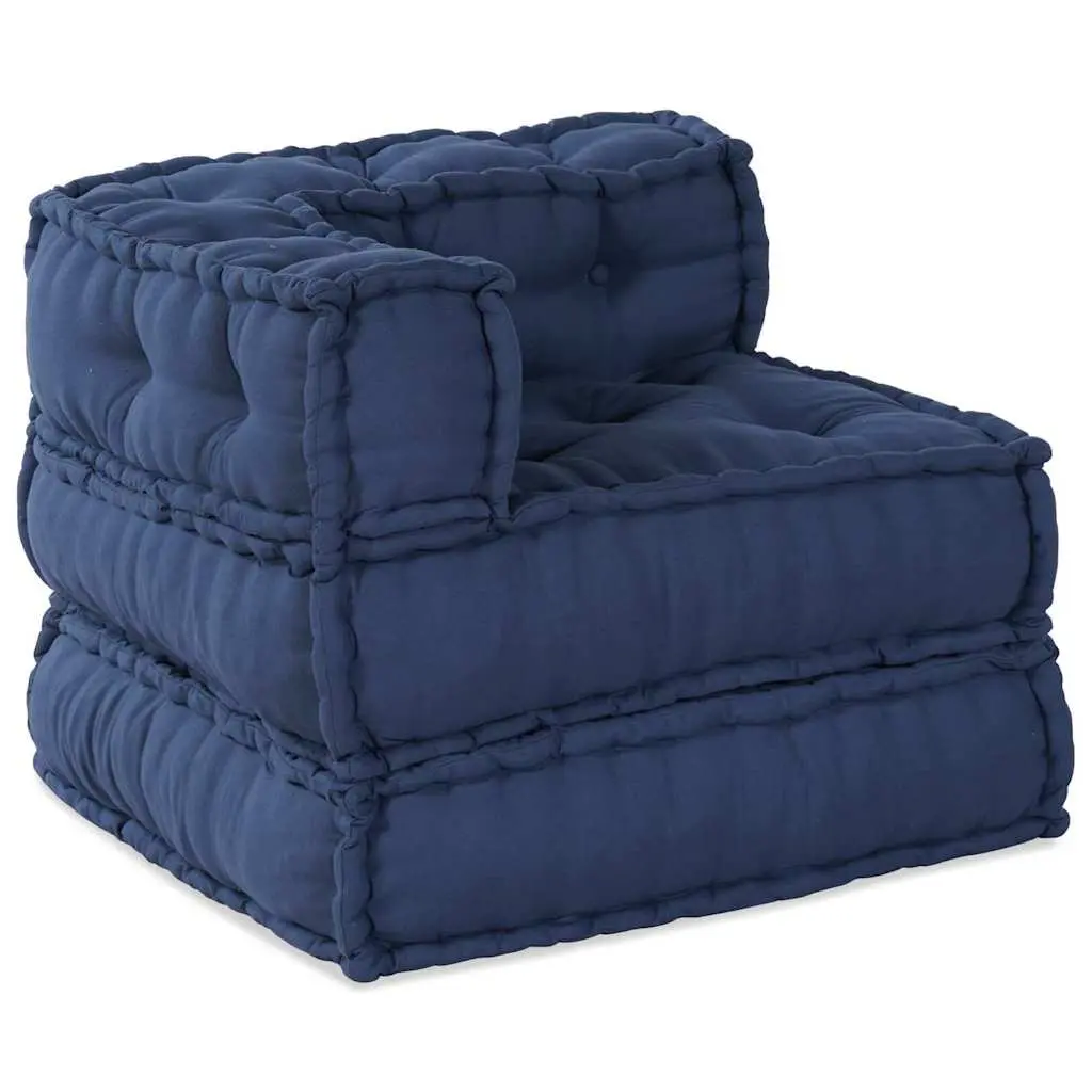 Modular Sofa Unit Blue Fabric 2 Pieces Indoor Outdoor Living Room Sectional
