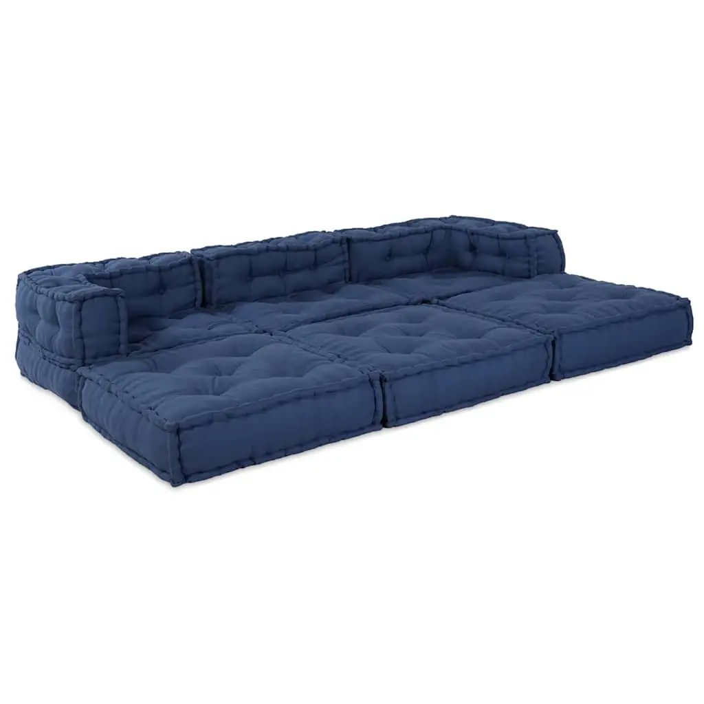 Modular Sofa Unit Indigo Fabric Single Seat Module Indoor Outdoor