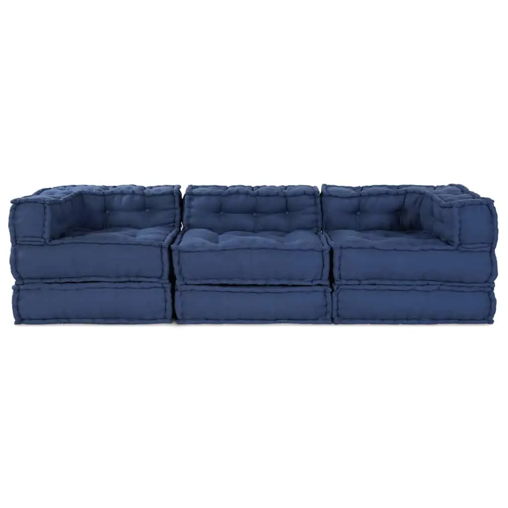 Modular Sofa Unit Indigo Fabric Single Seat Module Indoor Outdoor