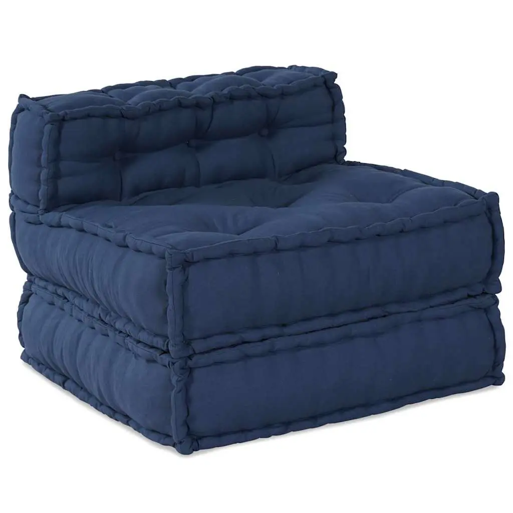 Modular Sofa Unit Fabric Indigo Blue 210 x 140 x 56 cm Indoor Outdoor Lounge