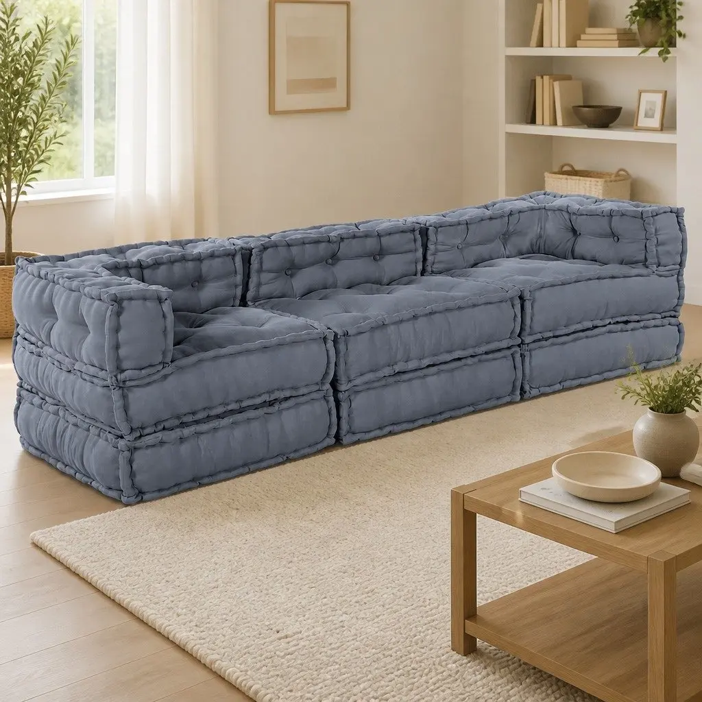 3-Piece Grey Sofa